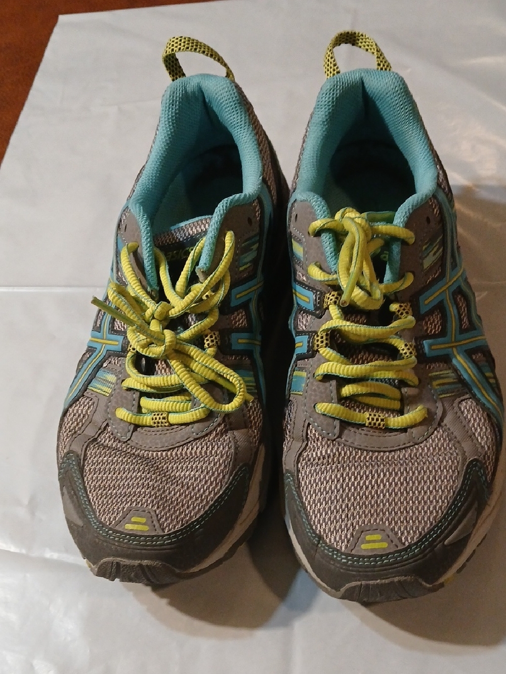 Asics Women's Athletic Shoes in Gray, Teal & Yellow